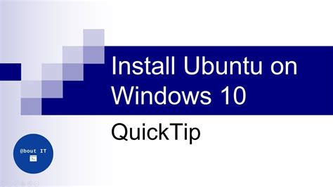 Install Ubuntu On Windows Wsl On Windows Quicktip Youtube