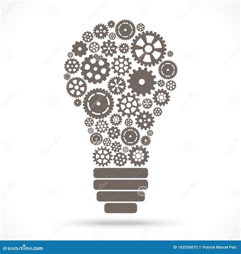 Light Bulb With Gear Wheels Stock Vector Illustration Of Development