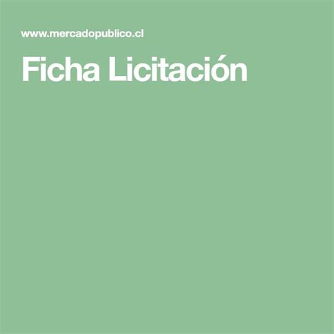 Ficha Licitaci N Fichas Licitacion Tarea