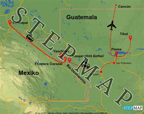 Stepmap Mexiko Guatemala Landkarte F R Guatemala