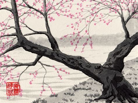 Japanese Cherry Blossom Tree Painting At Paintingvalley Explore