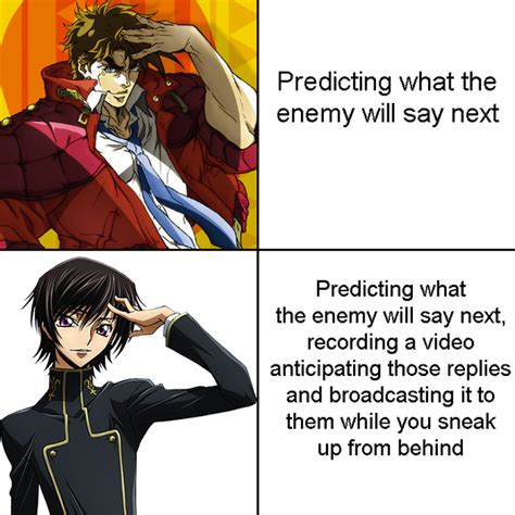 Lulus Bizarre Adventurecode Geass Memes Of The Resurrection Animemes Code Geass Memes