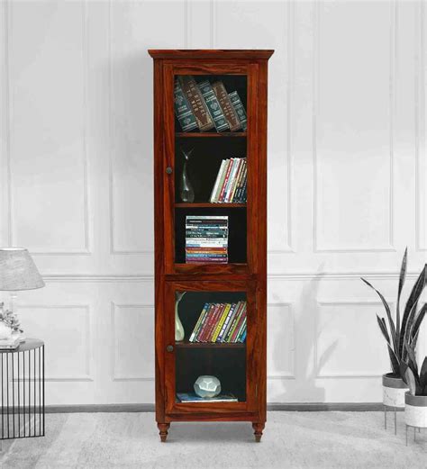 Buy Harleston Sheesham Wood Book Case In Honey Oak Finish Online Book Cases Book Cases