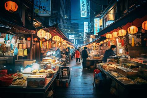 AI Generative image of a bustling Japanese street food market 31584011 Stock Photo at Vecteezy