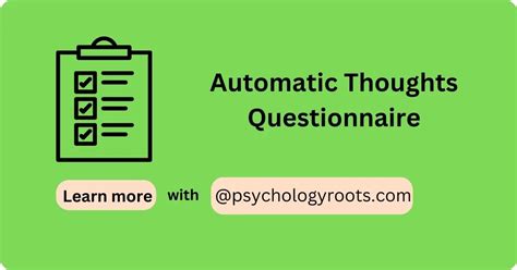 Automatic Thoughts Questionnaire Psychology Roots