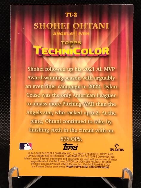 Topps Chrome Topps In Technicolor Shohei Ohtani Tt Wbc