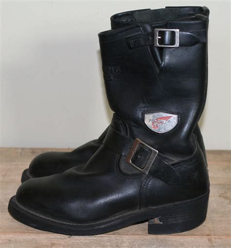 vintage womens red wing motorcycle boots black leather