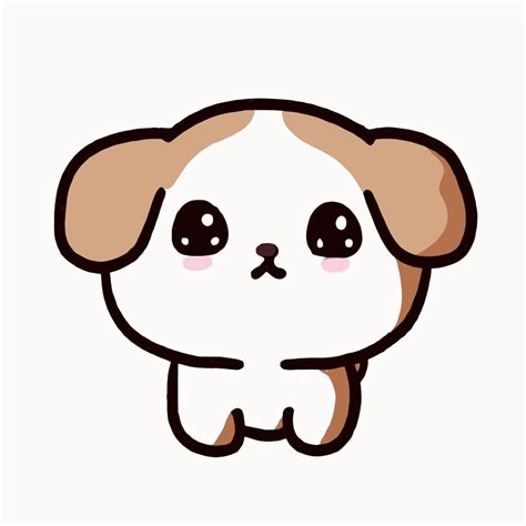 ilustración de perro lindo perro kawaii chibi estilo de dibujo