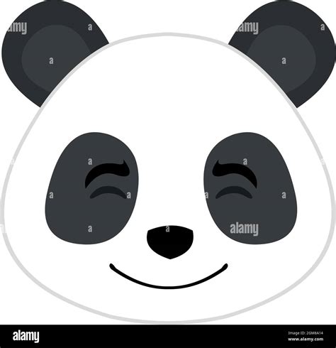 Vector Emoticon Illustration Of The Face Of A Cartoon Panda Bear With A