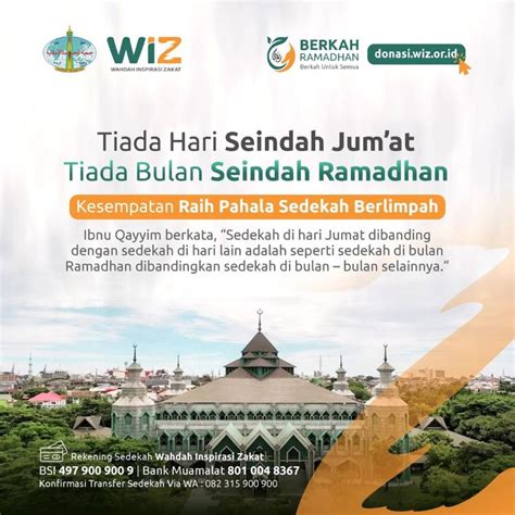 Sempurnakan Keberkahan Hari Jumat Dengan Sedekah Wahdah Inspirasi Zakat