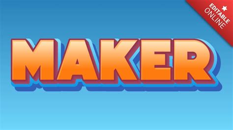 Maker Orange Blue Video Game 3d Text Effect Generator