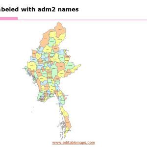 Myanmar Map With Regions States Union Territory And