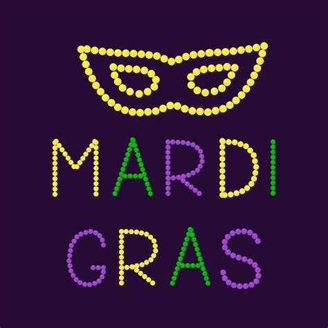 Letras De Mardi Gras Y M Scaras Hechas De Cuentas Coloridas Afiche