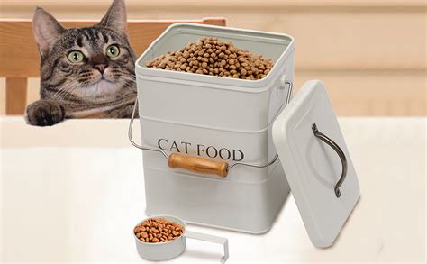 Cat Food Treat Storage Container With Lid Scoop Included Perfect