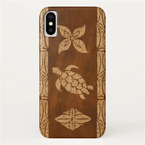 Samoan Turtle Totem Faux Koa Wood Surfboard Case Mate Iphone Case Zazzle