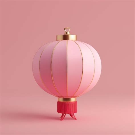 Premium Photo 3d Chinese New Year Lantern Icon Rendering Left View