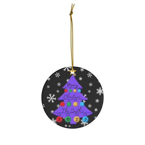 2023 Personalized Christmas Ornament Ceramic Round Flat - Etsy