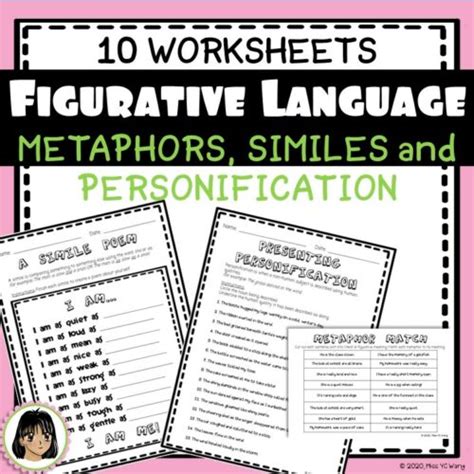 Figurative Language Metaphors Similes And Personification Worksheets