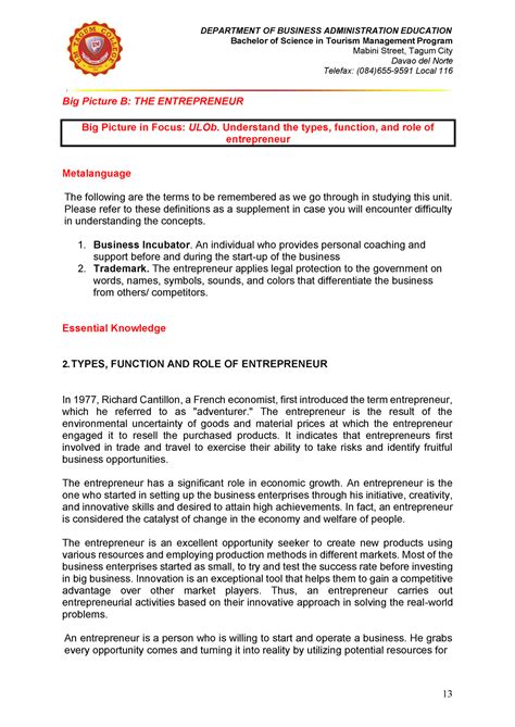 Lesson 2 Converted Bachelor Of Science In Tourism Management Program