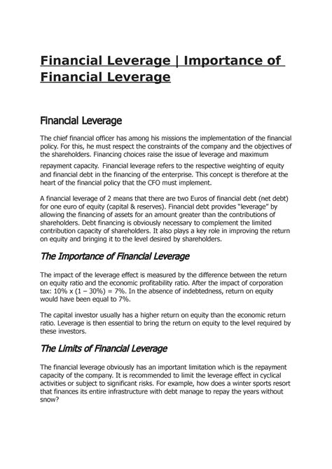 Financial Leverage - THIS IS HELPFULL FOR ALL B.COM, BBA , M.COM & MBA