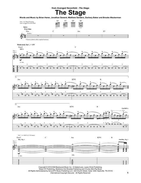 The Stage by Avenged Sevenfold - Guitar Tab - Guitar Instructor