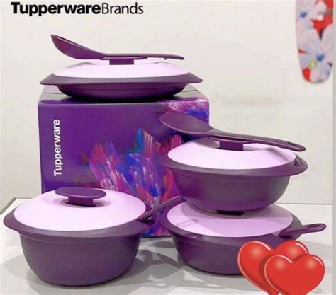 Tupperware Brand Purple Royale Petit Serveware Set Lazada