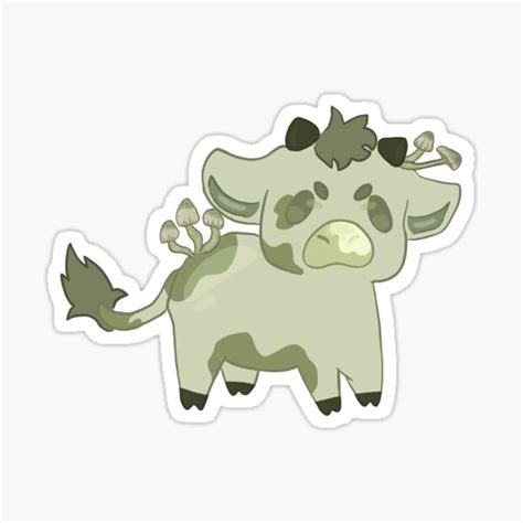 Mushroom Cow Sticker For Sale By Capmsad Redbubble