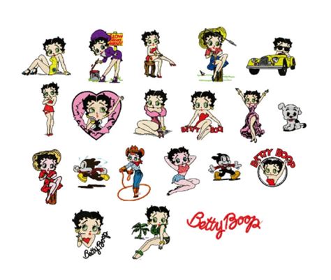 Betty Boop Machine Embroidery Design 24 Designs Bundle 4x4 Hoop Instant Download Etsy