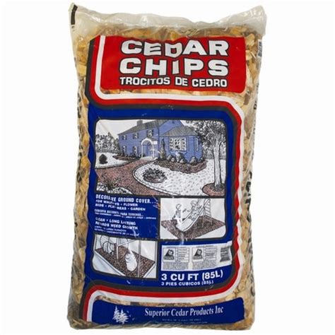 3 Cu Ft Natural Cedar Cedar Chips In The Bagged Mulch Department At