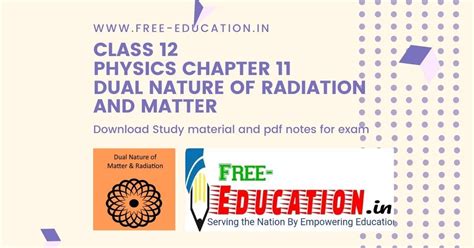 Class 12th Physics Dual Nature Of Radiation And Matter Revision Notes