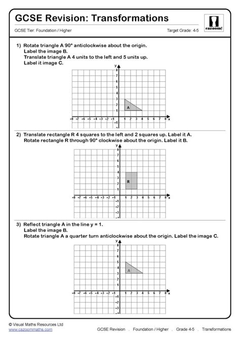 Transformations Gcse Questions Gcse Revision Questions