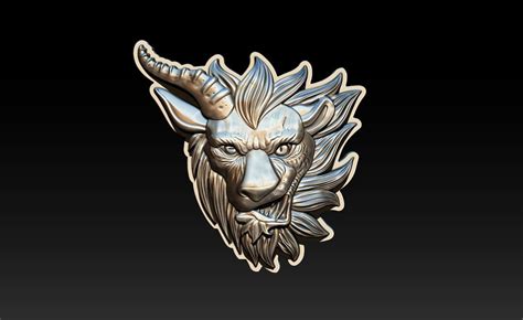 Chimera - Lion Goat Head Pendant 3D Model by Dang nhat Tan