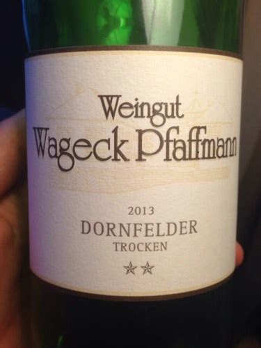 Wageck Pfaffmann Dornfelder Trocken Vivino US