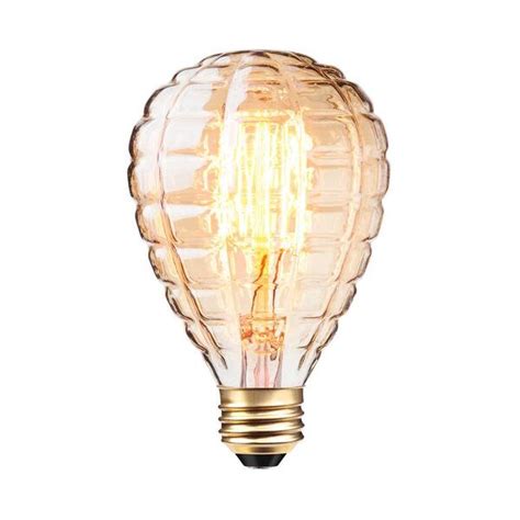 Globe Electric Watt Dimmable Cage Filament Amber Glass Vintage