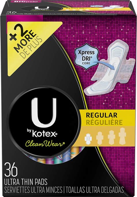 Amazon U By Kotex Cleanwear Ultra Thin Pads With Wings Regular