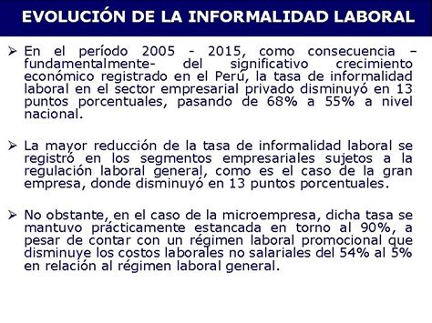 LA INFORMALIDAD LABORAL EN EL PER Y PROPUESTAS