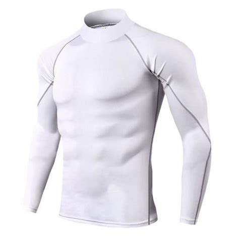 Maillot Compression À Manches Longues Pour Homme Tee Shirt De Sport Séchage Rapide Baselayer