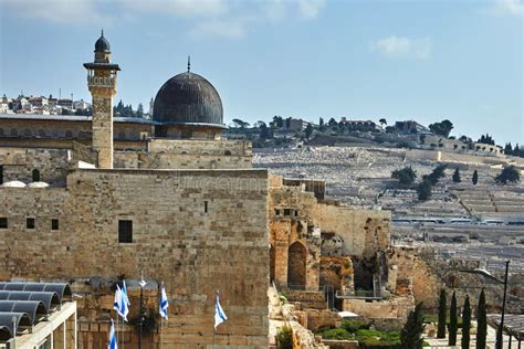 Vista Na Mesquita Al Aqsa Do Muro Da Antiga Cidade Imagem De Stock