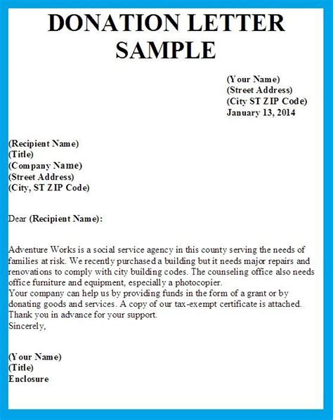 Simple Donation Letter Sample Pdf