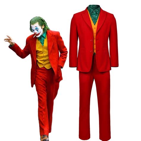 Cosplay Costume Suit Movie Joker Outfits For Mens Kid Halloween The