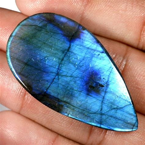 Karat Nat Rlich Labradorite Blau Flash Cabochon X Mm