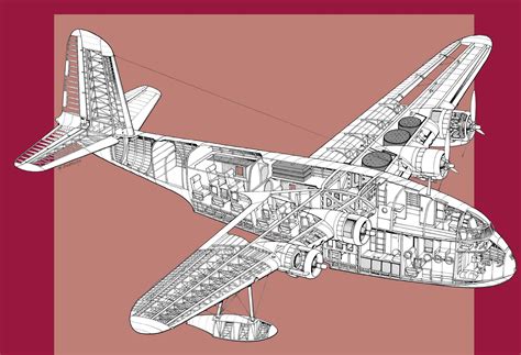 Short S23 'Empire' flying boat cutaway Short Sunderland, Flying Boat ...