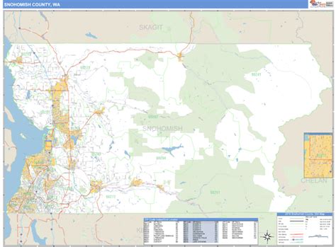 Snohomish County Washington Zip Code Wall Map