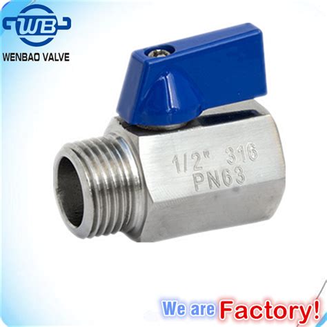 Npt Female X Male Pn63 304 316 Stainless Steel Mini Ball Valve China