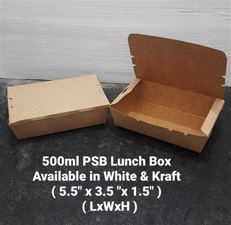 Eco Care White And Kraft 500ml Paper Food Box Psb Lunch Box At Rs 475piece In Kolkata