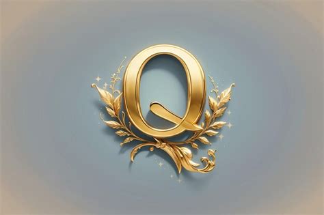 Premium Photo Luxury Letter Q Logo Royal Gold Star