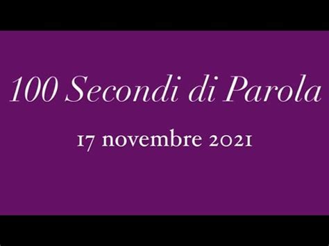 Secondi Di Parola Novembre Youtube