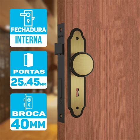 Fechadura Stam Porta Interna 813 08 Oxidado Espelho 40mm Fech 813 08