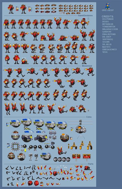 Dr Eggman Sprite Sheet New Pallette By Redballbomb On Deviantart