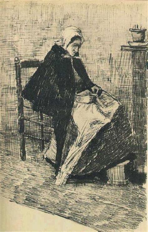 Scheveningen Woman Sewing 2 Vincent Van Gogh 1881 Totally History